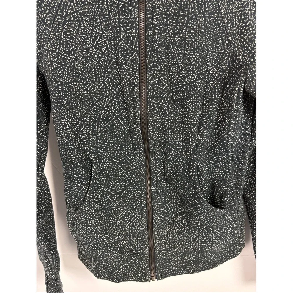 Lululemon Scuba Hoodie 4 Night View White Black Cotton Fleece Full Zip